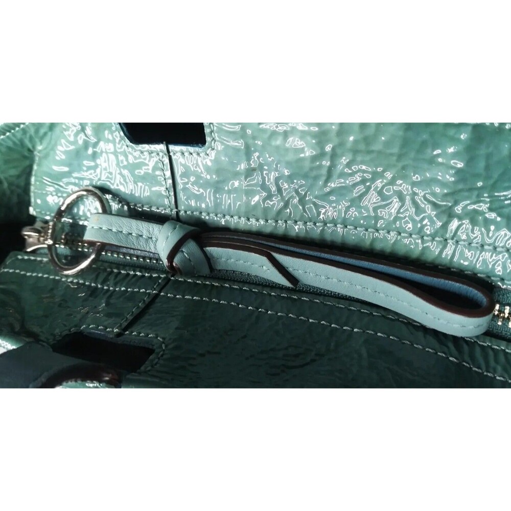 Coach Audrey Patent Leather Slim Tote Bag #17029 Green Large Retail $359 - Picture 9 of 11
